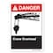 Signmission ANSI Danger, Decal, 10" x 7", Landscape, Crane Overhead, Crane Overhead OS-DS-D-710-L-19823 - alternate 1